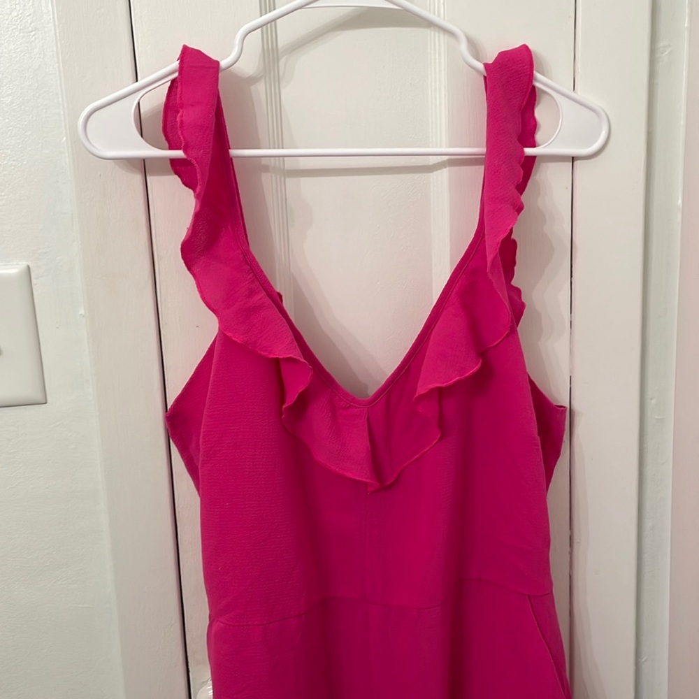 New Look Pink Ruffle Jumpsuit